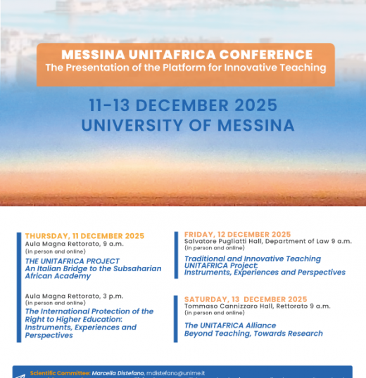 Call for Papers di UNIME per la Conferenza di Messina di dicembre